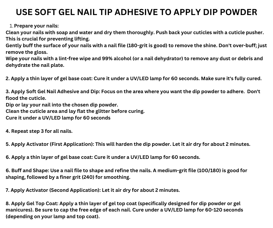 Professional Soft Gel Nail Tip Adhesive – Super Strong UV/LED Cure Glue for Tips & Nail Art