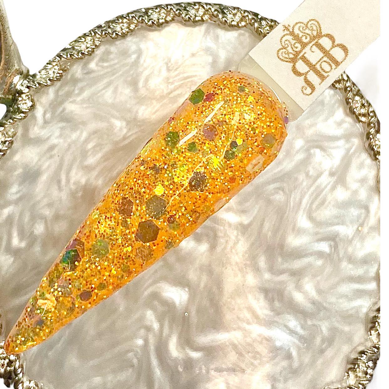 Orange glitter dip Powder