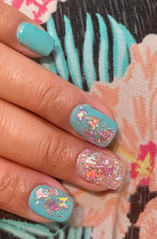 Dip Powder with Butterflies