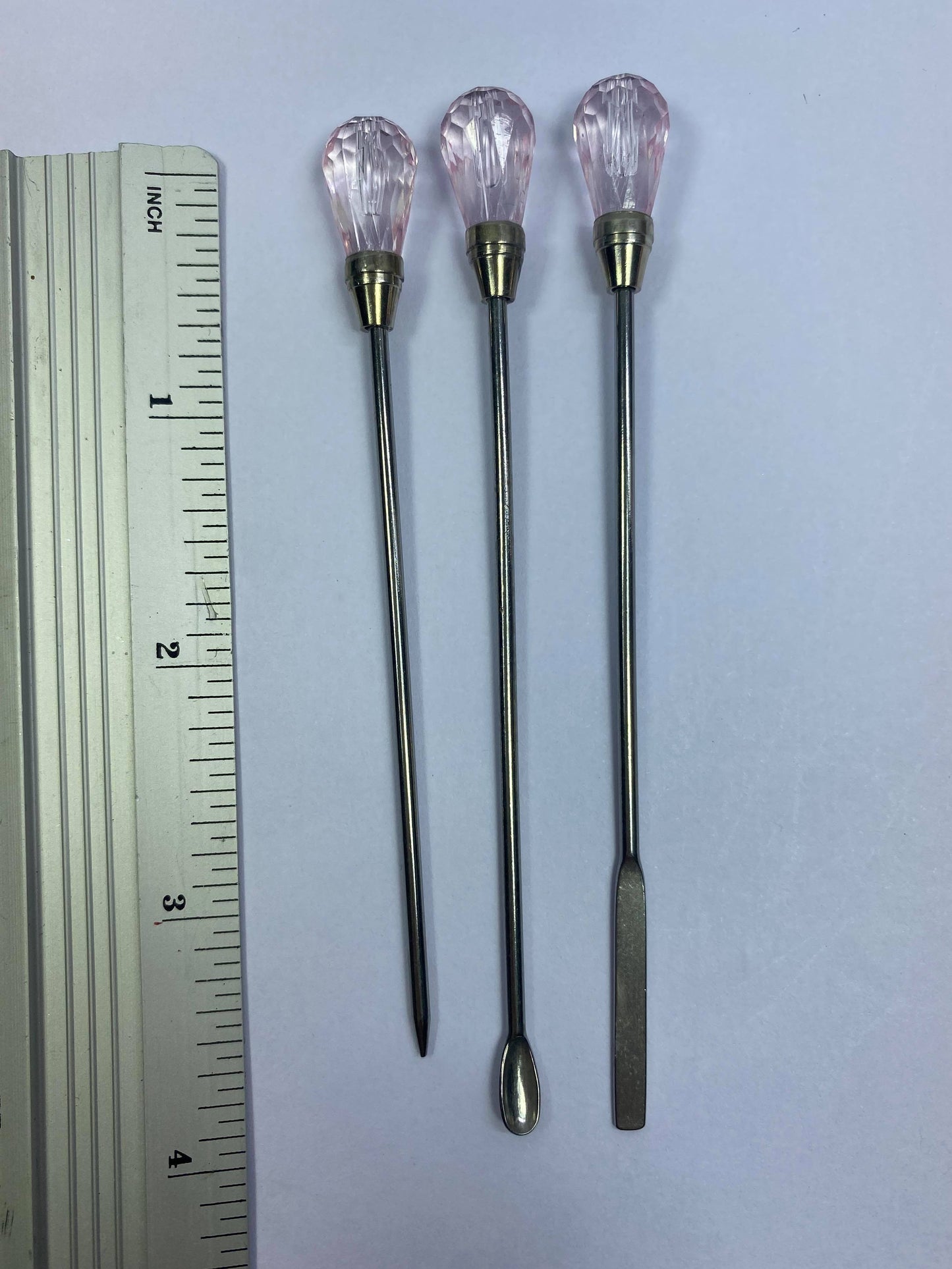 Spoon, Spatula, Needle 3 Piece Nail Tool Set