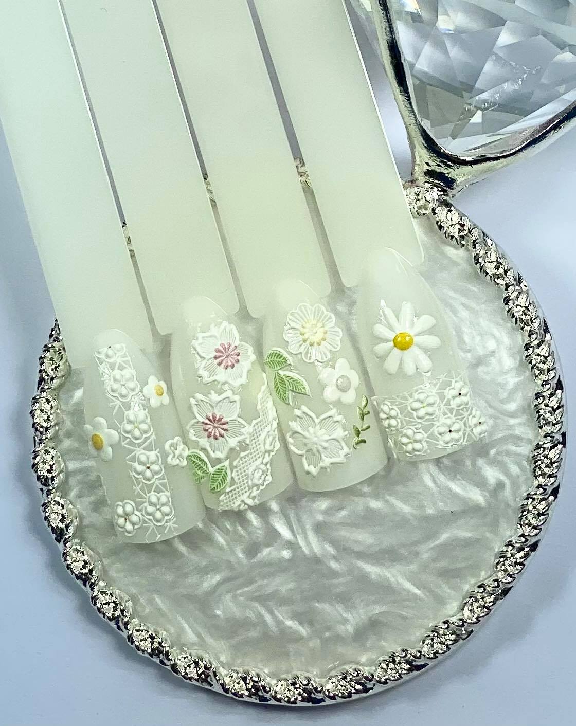 Lace and Flowers 5D Nail Stickers