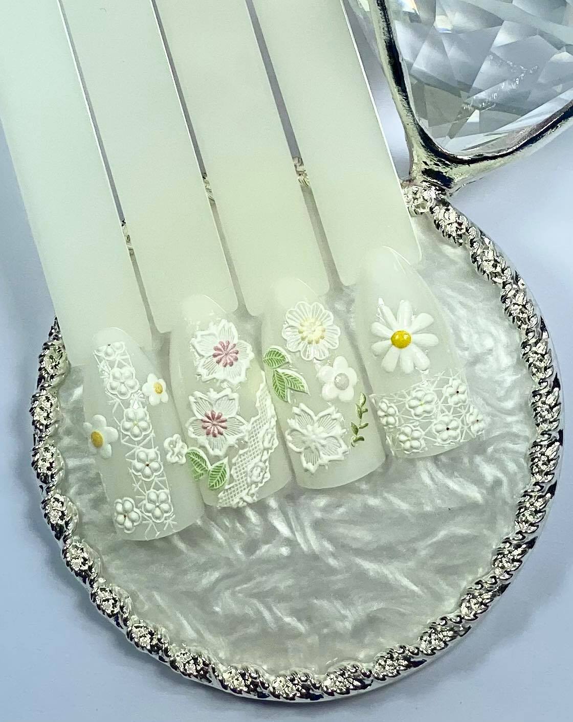 Lace and Flowers 5D Nail Stickers
