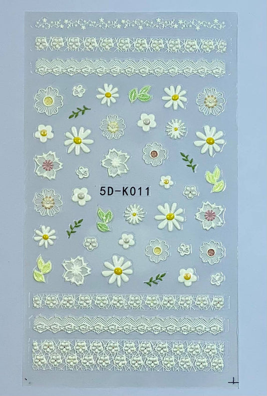 Lace and Flowers 5D Nail Stickers