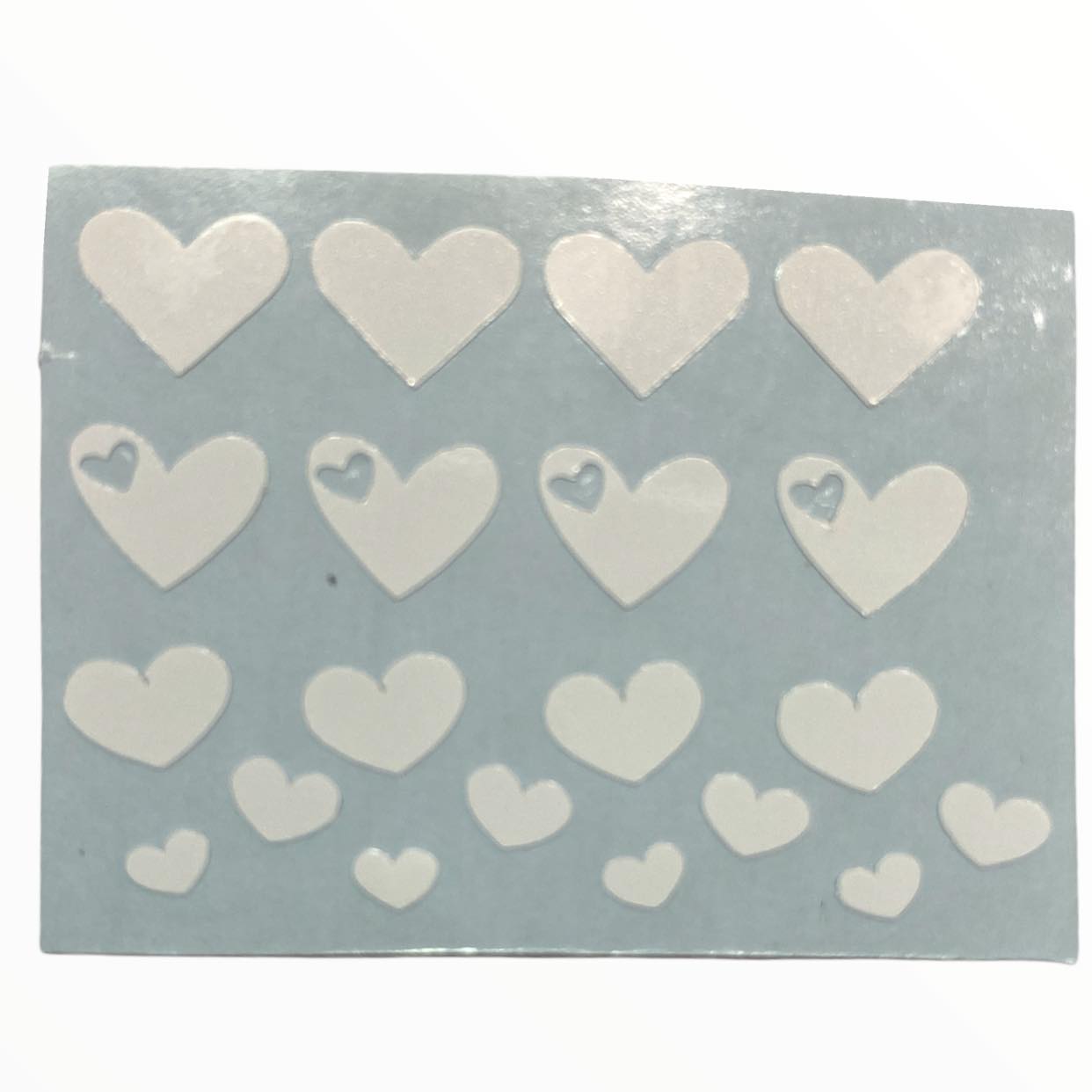 White Heart Nail Decals