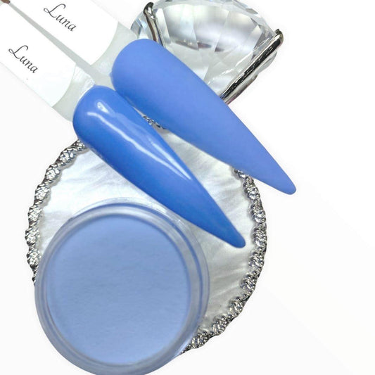 Blue dip powder nails