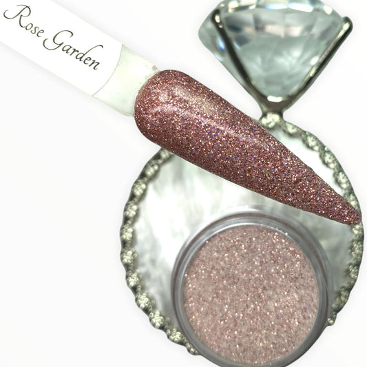 Rose gold glitter dip powder