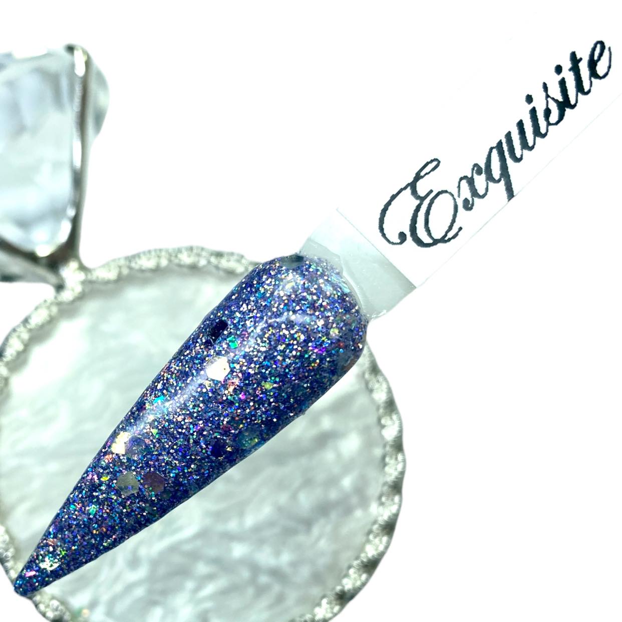 Blue Glitter Dip Powder