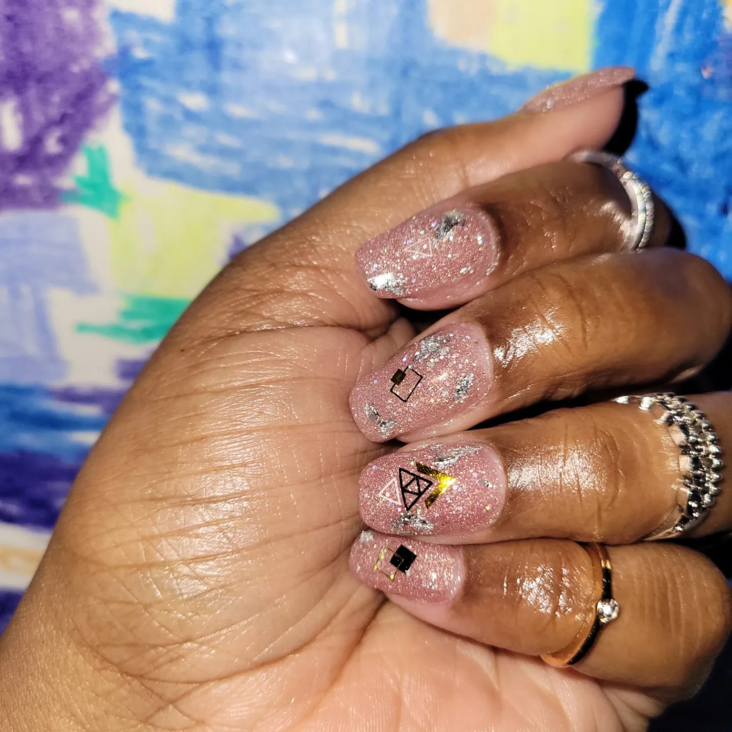 Rose gold dip powder