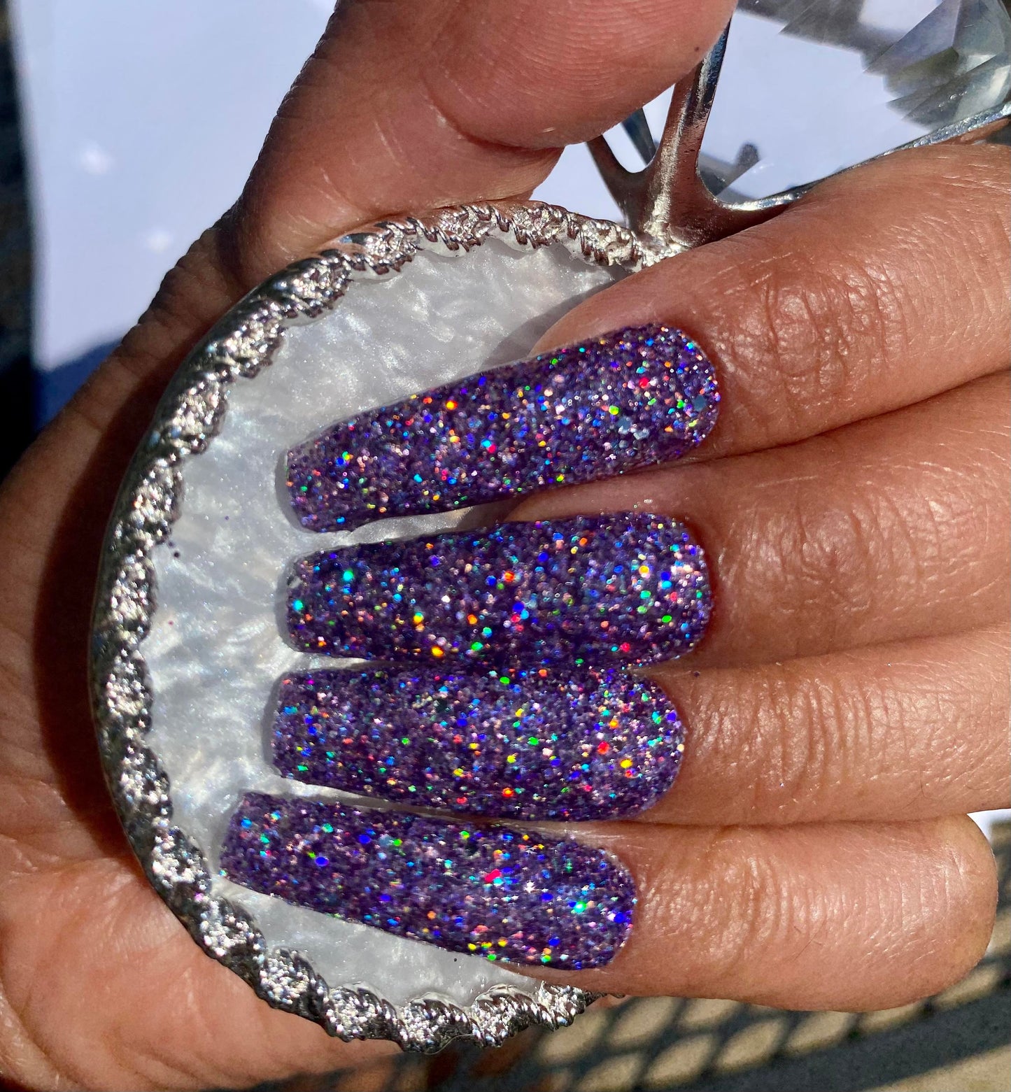 Purple Holo Glitter Dip Powder