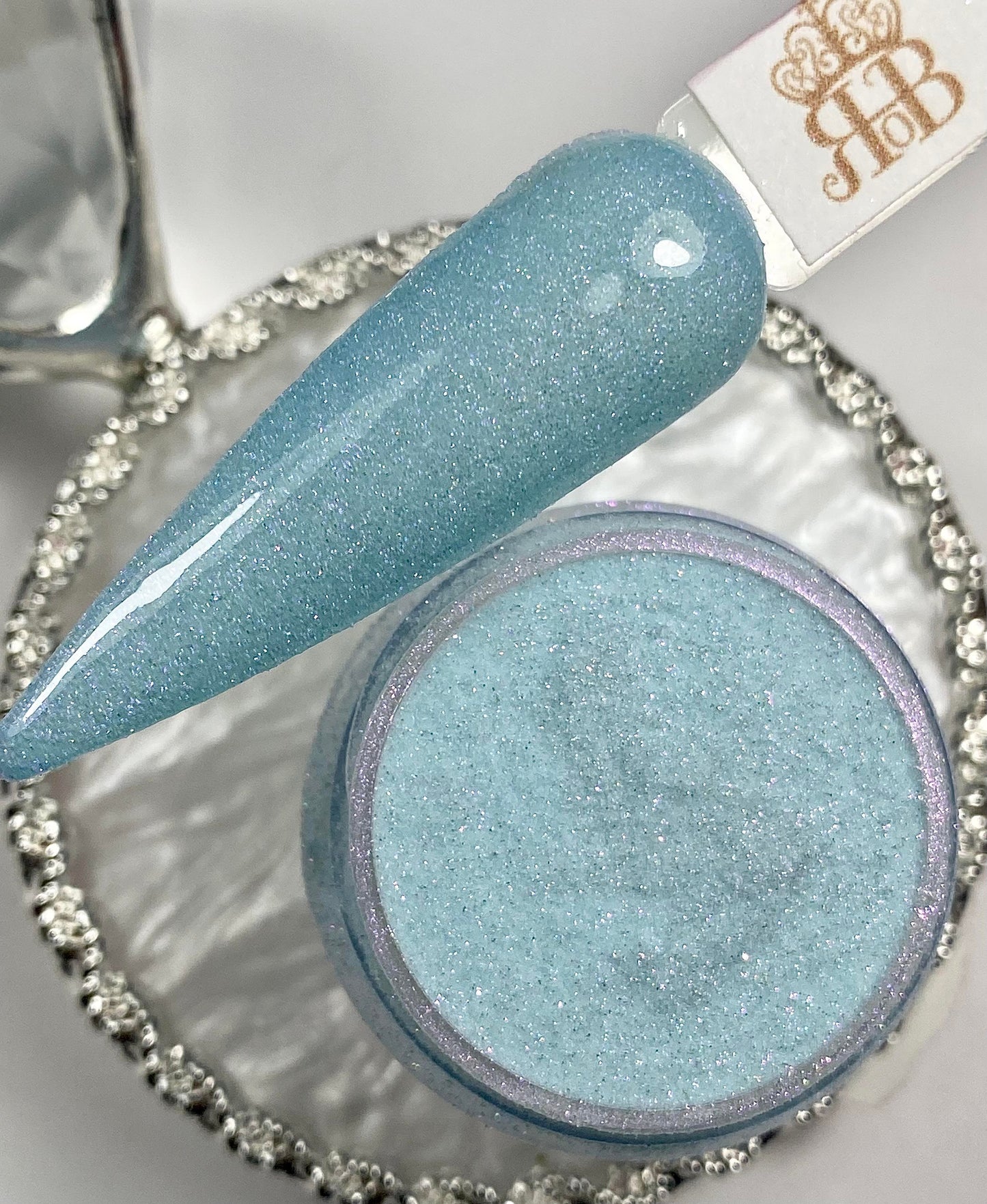 Blue and Pink Shimmer Dip Powder