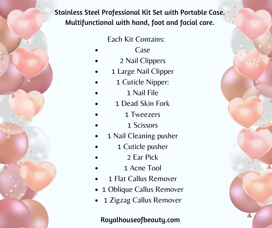 Stainless Steel Professional Kit Set with Portable Case