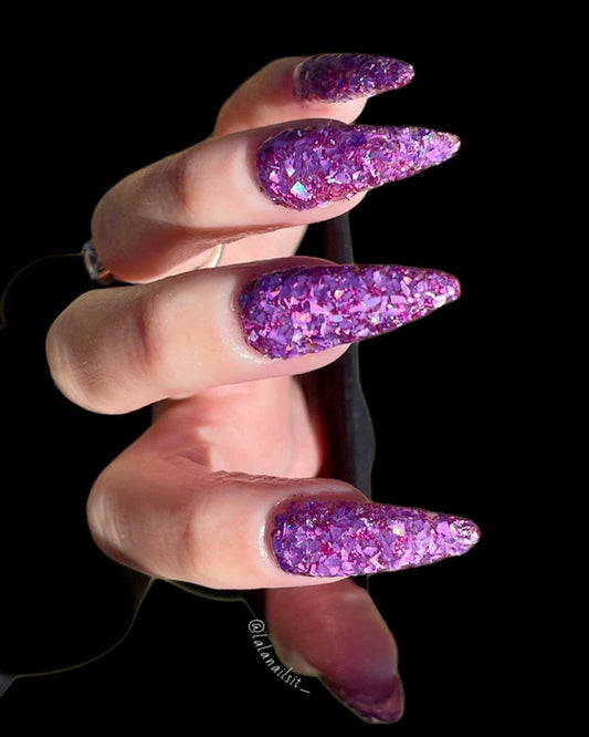 Purple Glitter Dip Powder