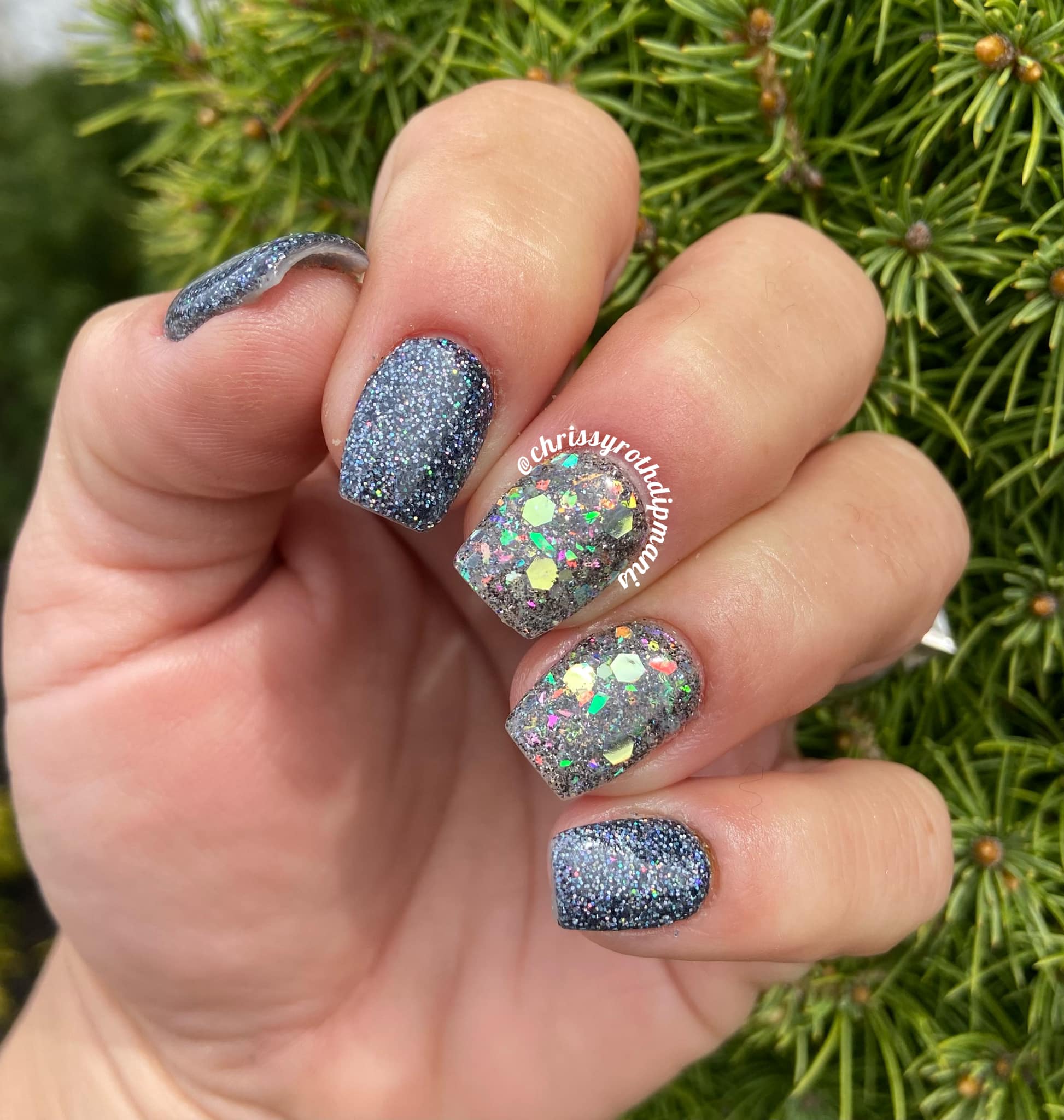 Black Holo Dip Powder