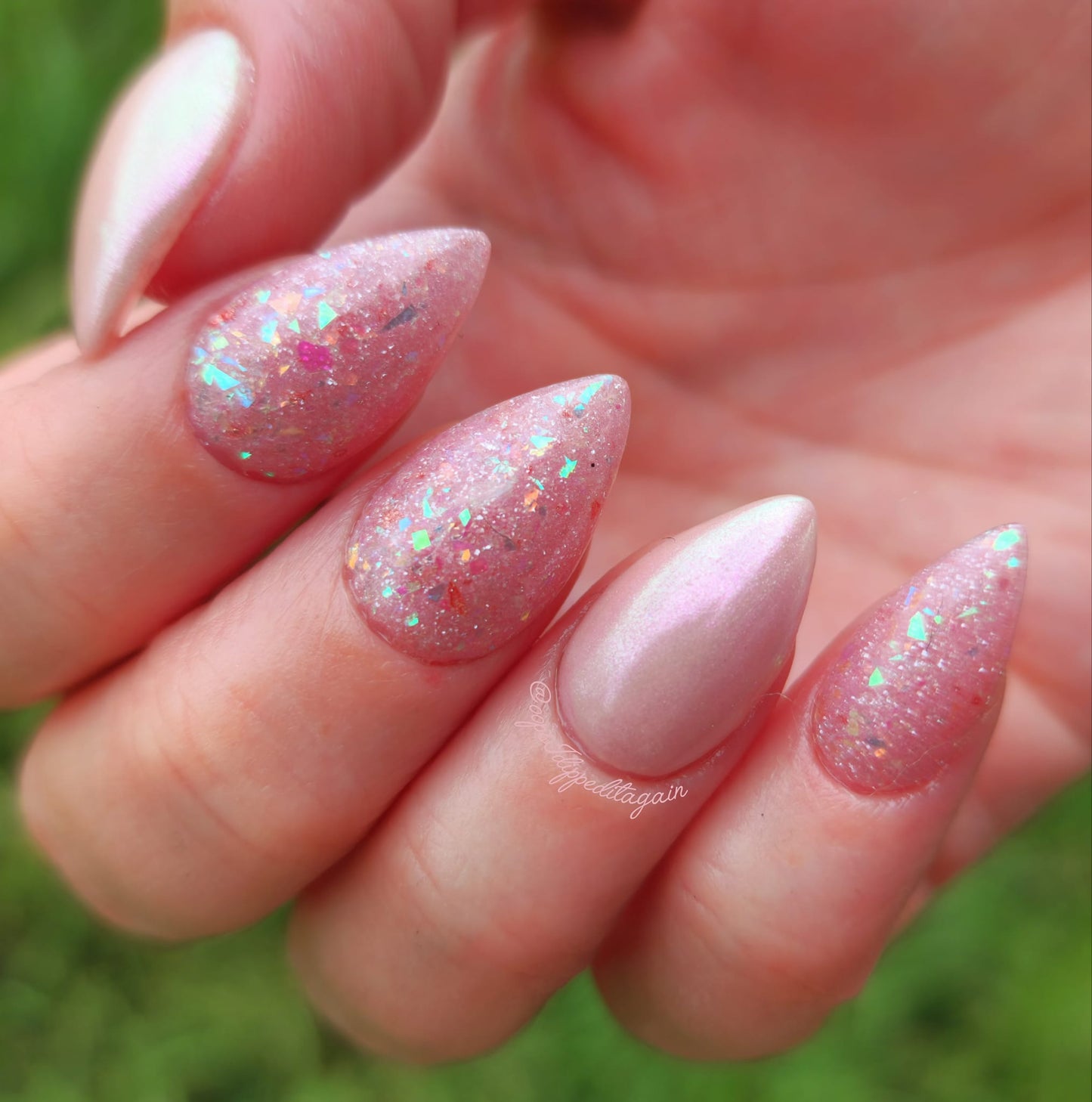 Pink Chrome Nails, Chromed Nails