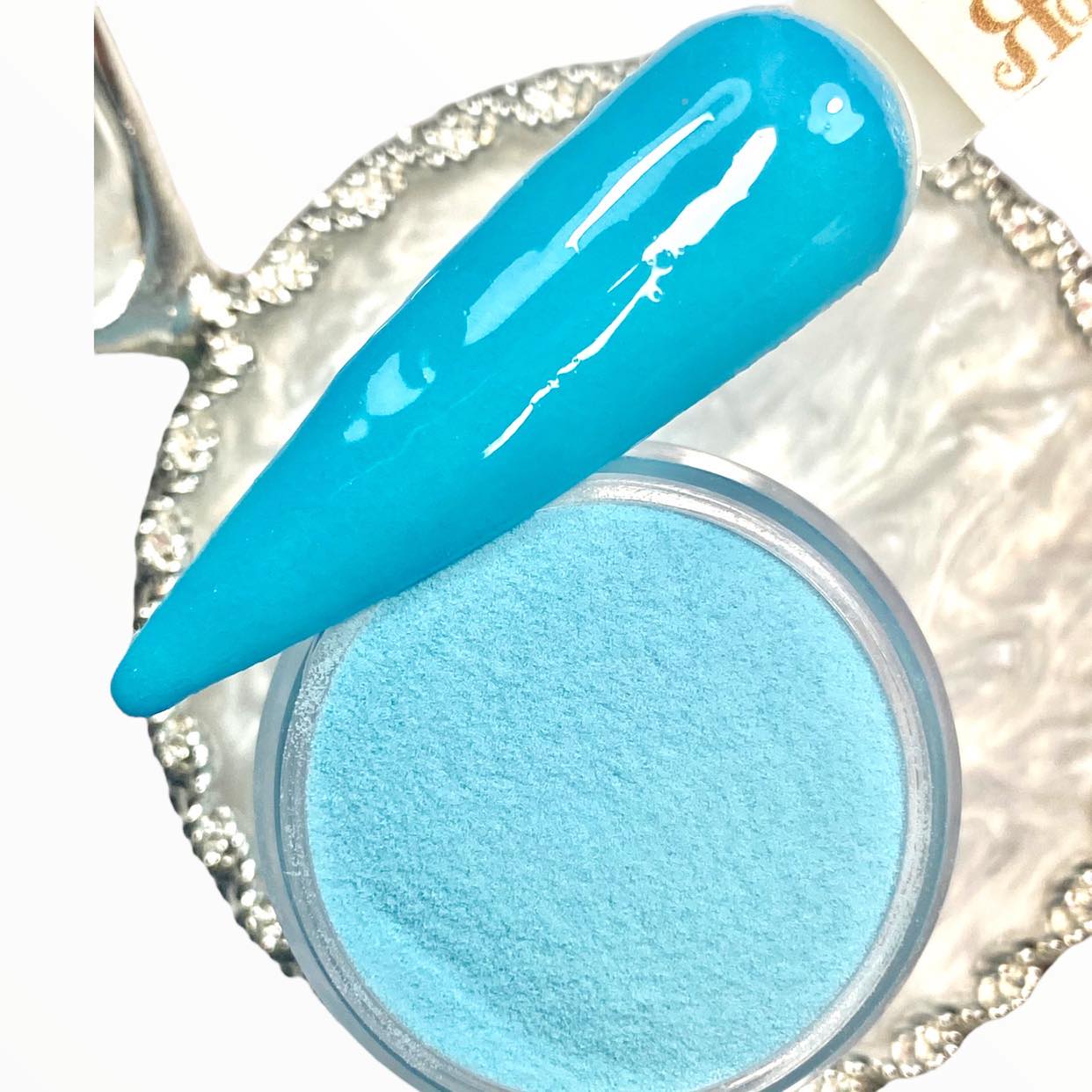 Solid blue dip powder
