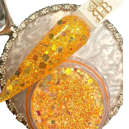 Orange glitter dip Powder