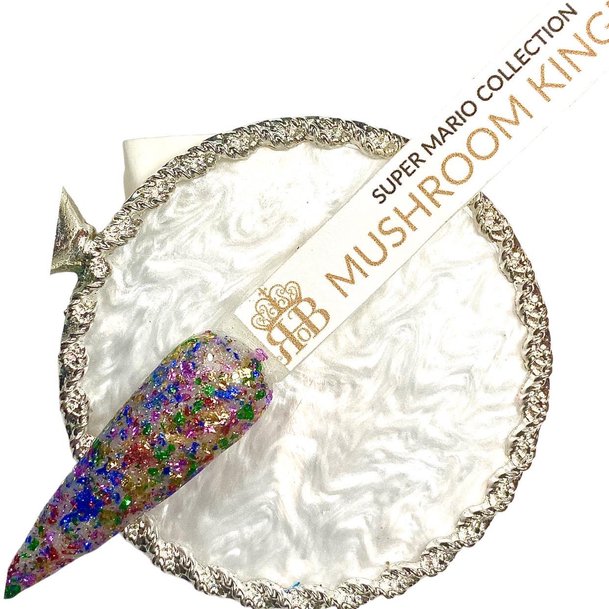Glow in the Dark with Shimmer and Multicolor Foils Dip Powder