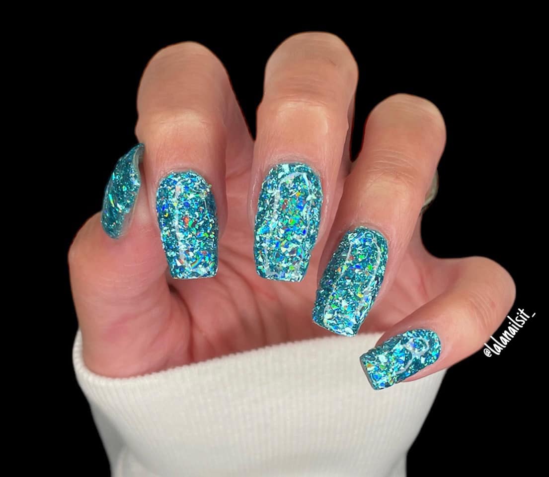 Teal Glitter Dip Powder