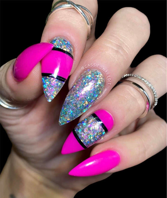 Pink Holographic Nail Flakes