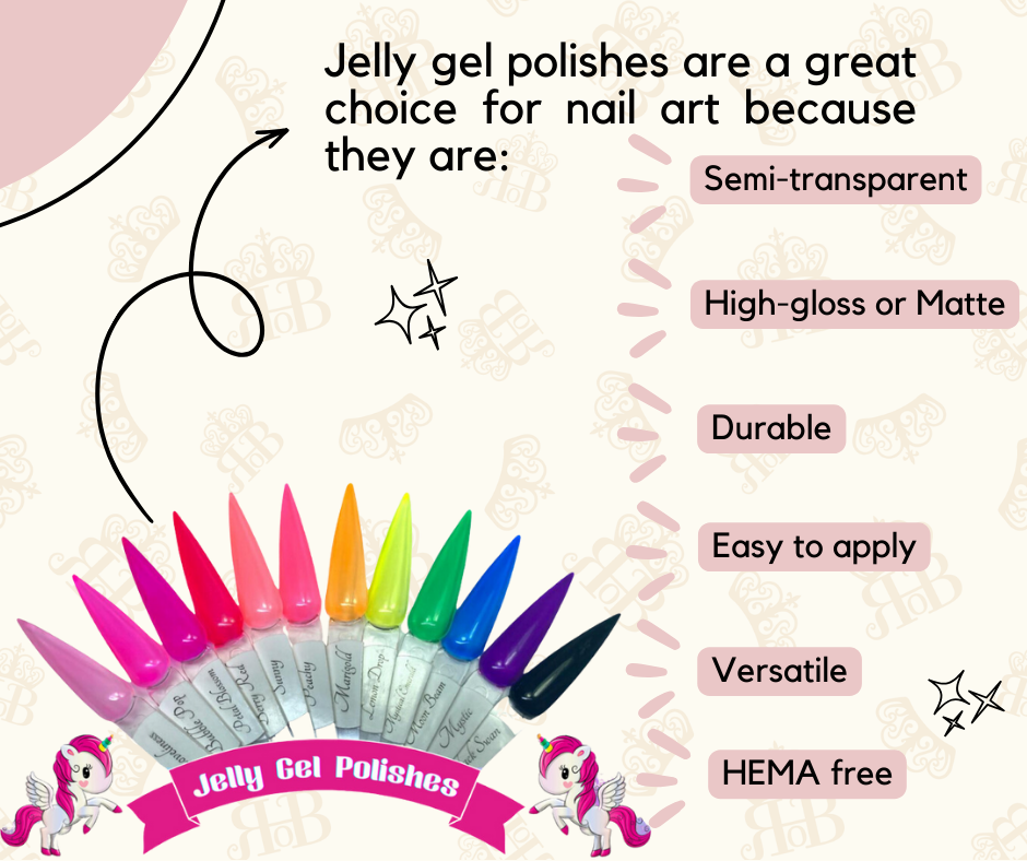 Jelly Gel Polish Bundle, Set Of 12 Colors.