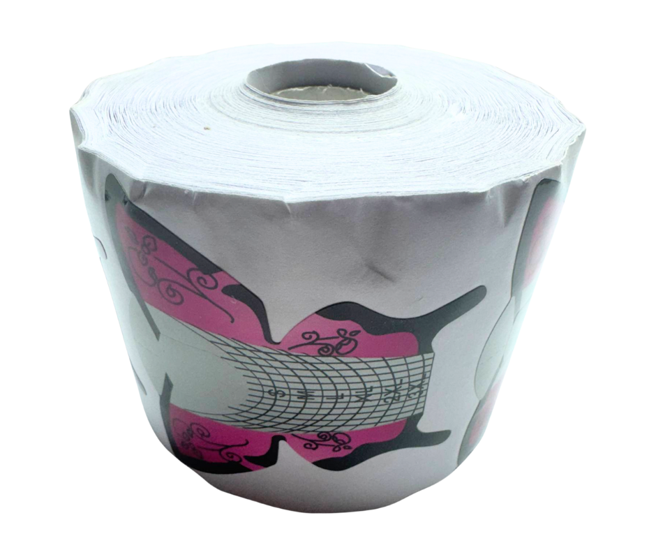 Butterfly Shaped Nail Form Extensions – 500 Self-Adhesive Paper Forms with Length Guides for Builder Gel, Acrylic & Polygel Nail Extensions