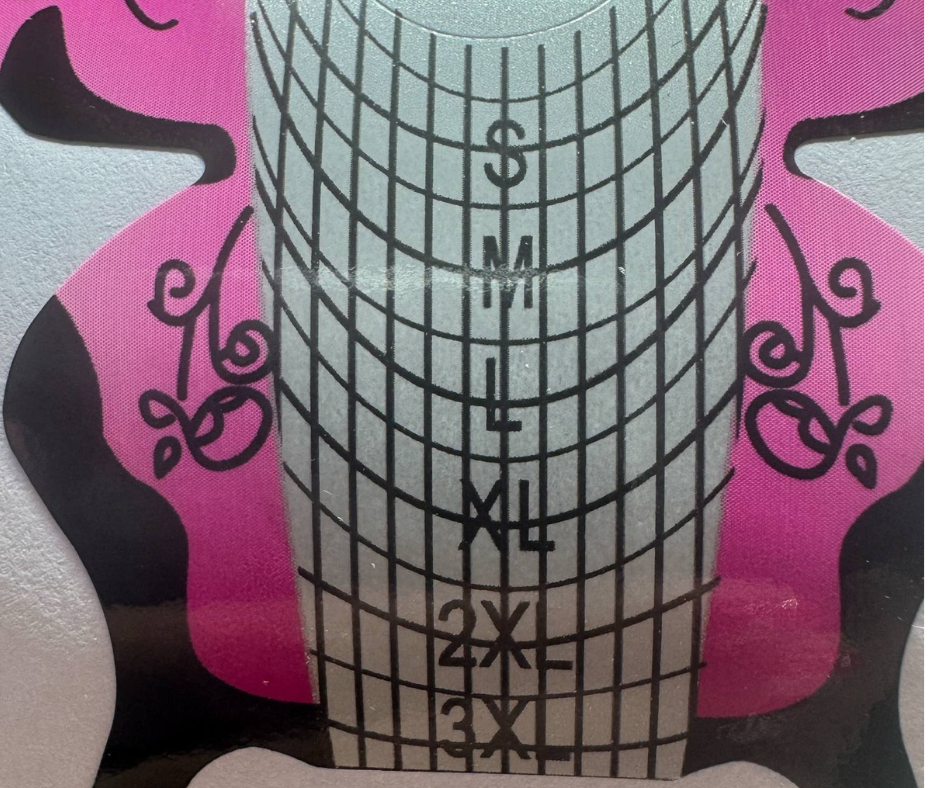 Butterfly Shaped Nail Form Extensions – 500 Self-Adhesive Paper Forms with Length Guides for Builder Gel, Acrylic & Polygel Nail Extensions