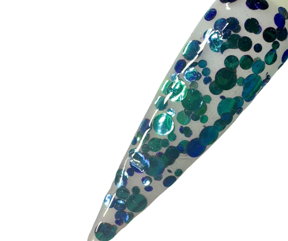 Snazzy Blue/Green Dot Dip Powder