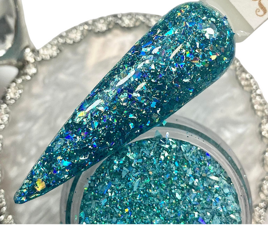 Teal Glitter Dip Powder