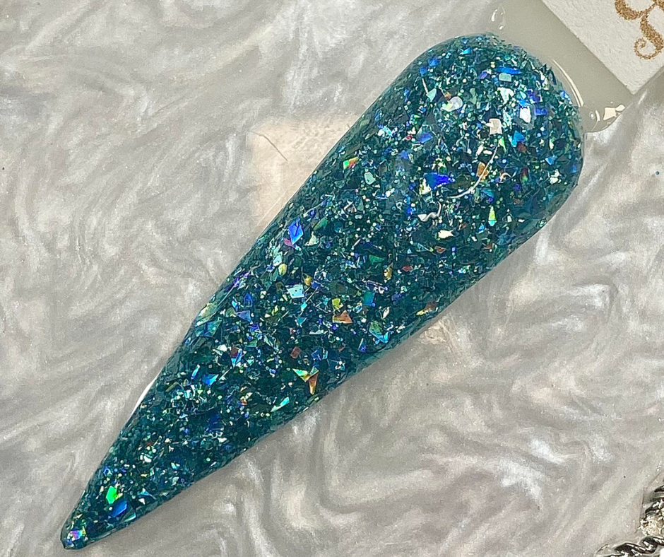 Teal Glitter Dip Powder