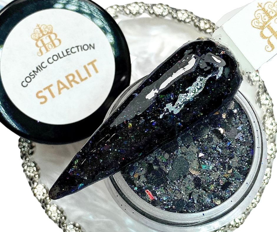 Black glitter dip powder