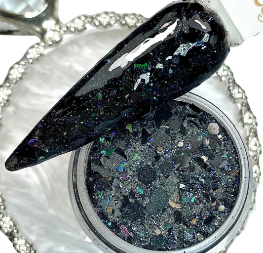 Black glitter dip powder