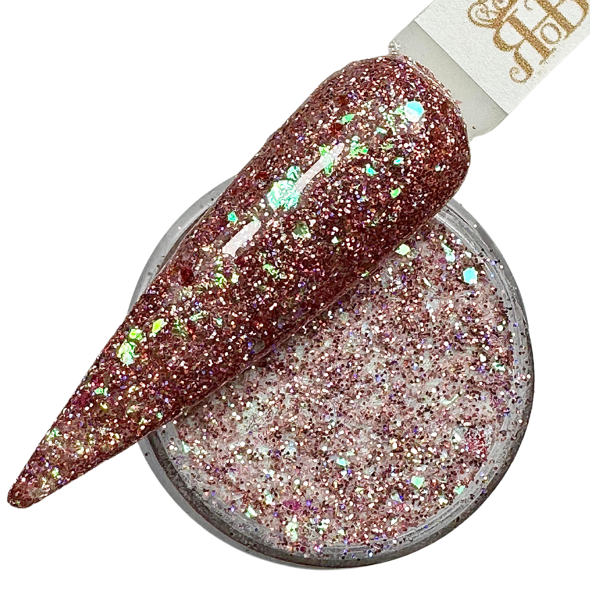 Rose Gold glitter dip powder
