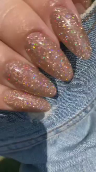 Matte Nails with Gold Flakes, Dip Powder How-To Video