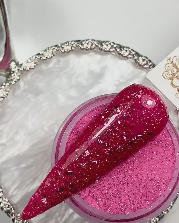 Pink Glitter with Foils Dip Powder