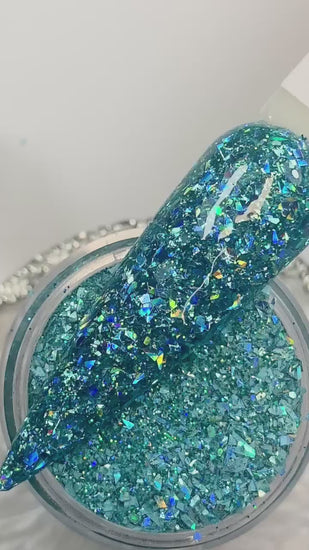 Teal Glitter Dip Powder