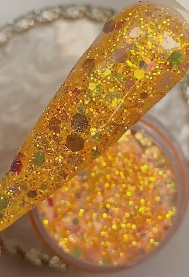 Orange glitter dip Powder