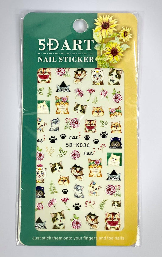 5D Cat Nail Stickers