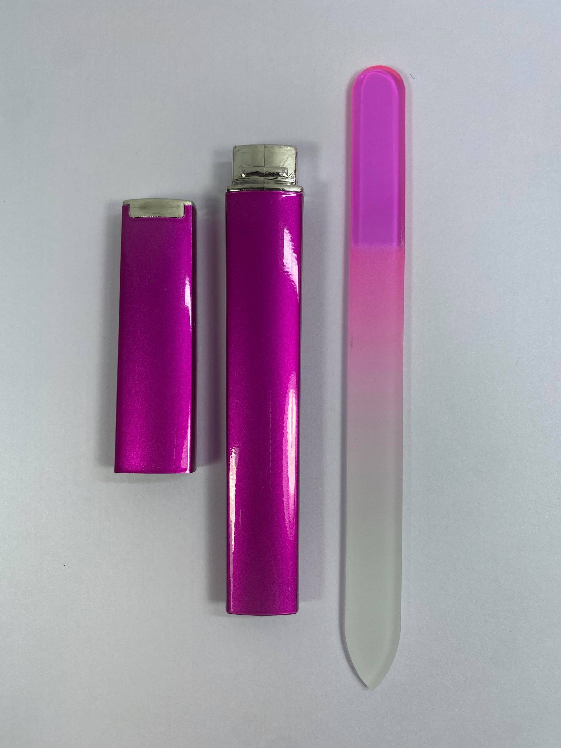 Pink Glass Nail File With Protective Case