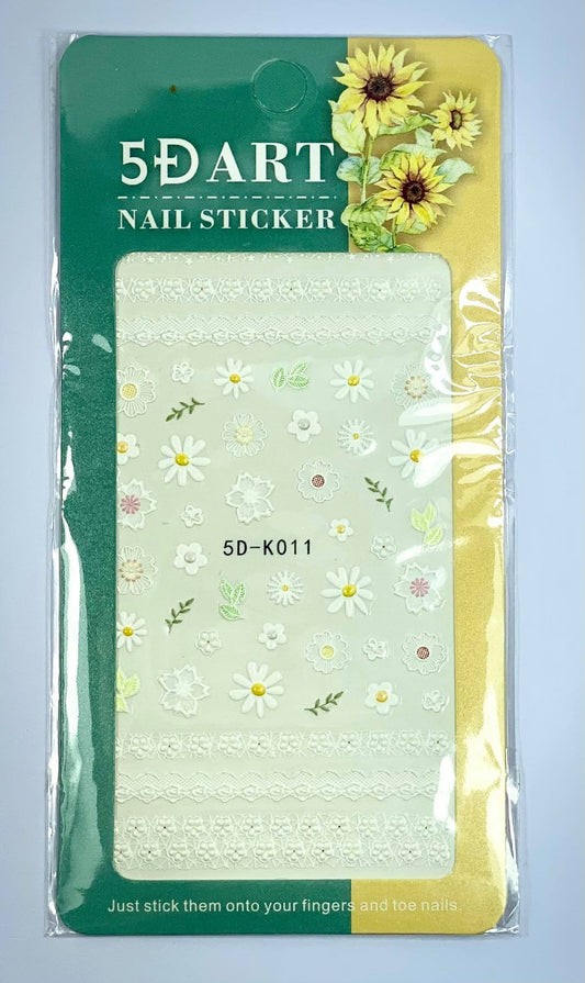 Lace and Flowers 5D Nail Stickers