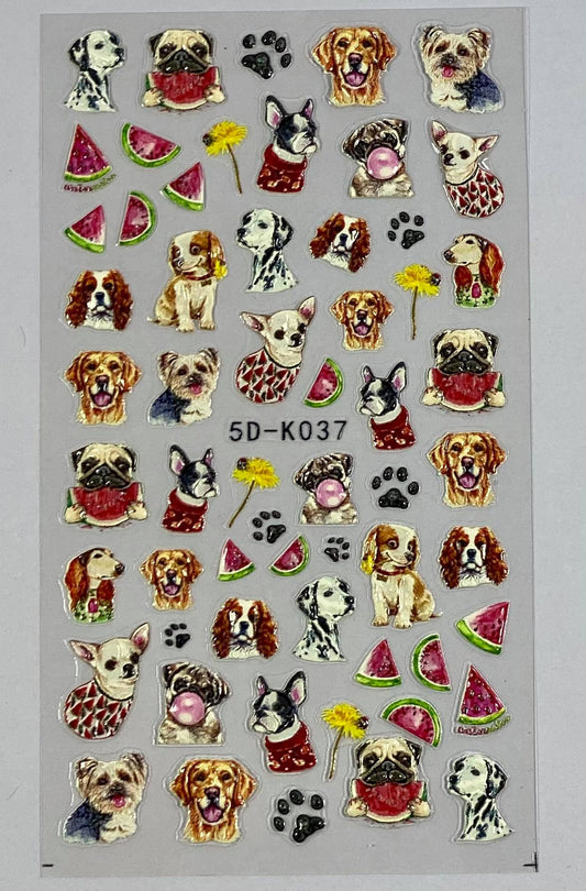 5D Dogs Nail Stickers