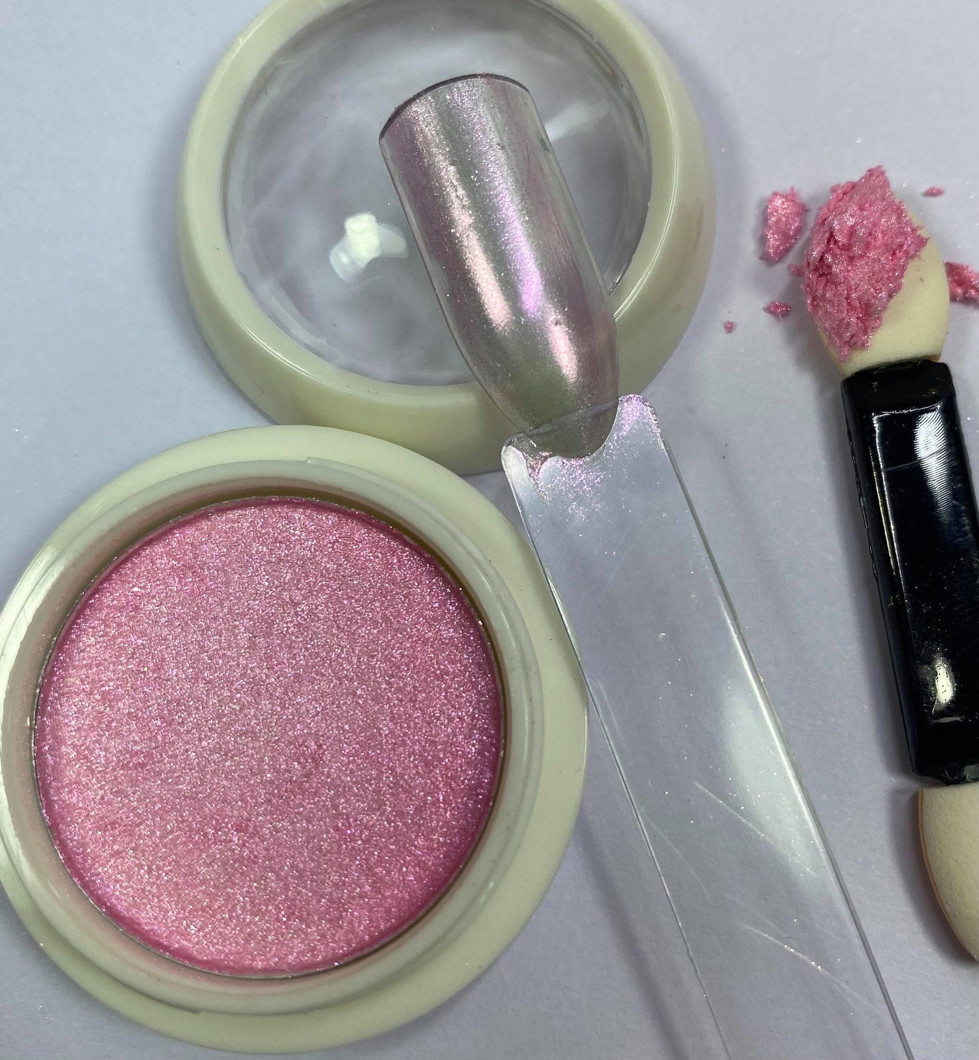 Pink Aurora Chromes, Chromed Nails