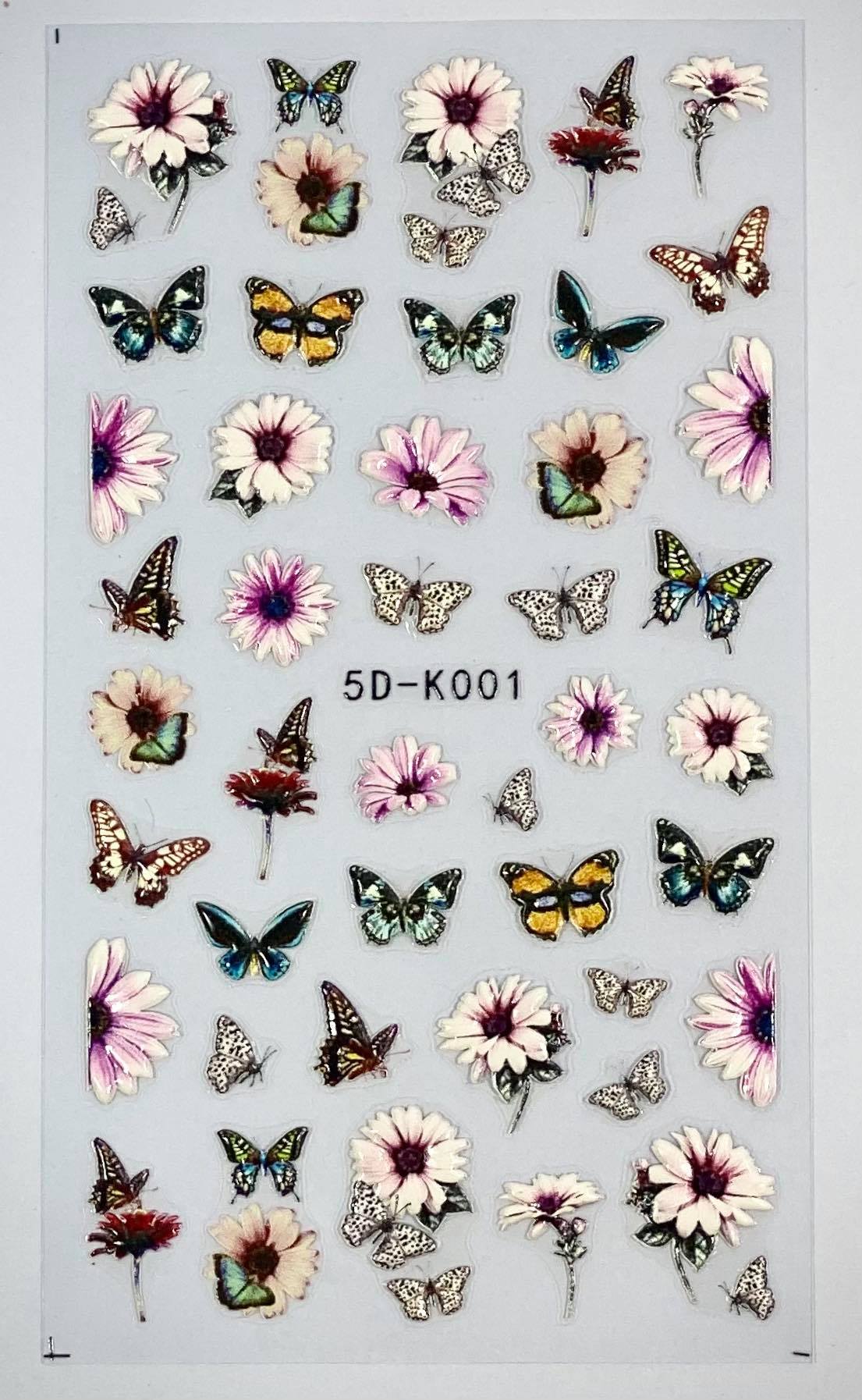 Flowers 5D Nail Stickers