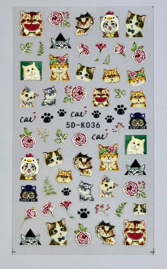 5D Cat Nail Stickers