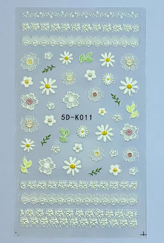 Lace and Flowers 5D Nail Stickers