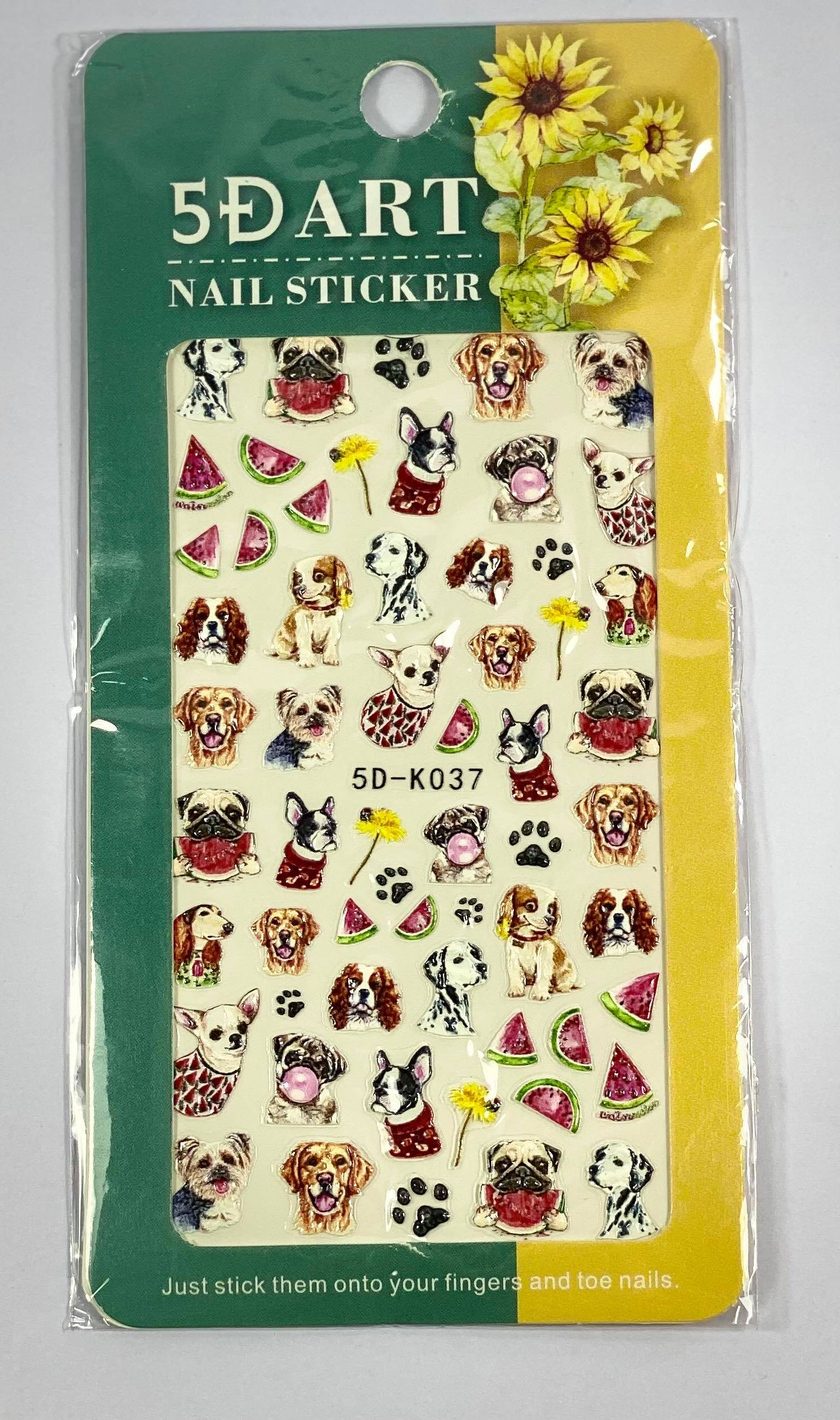 5D Dogs Nail Stickers