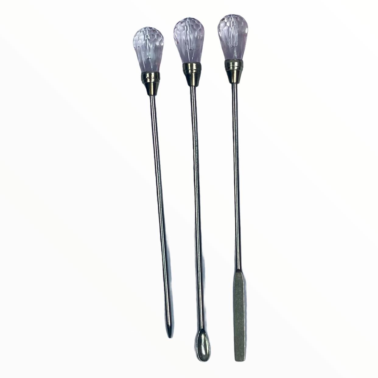 Spoon, Spatula, Needle 3 Piece Nail Tool Set