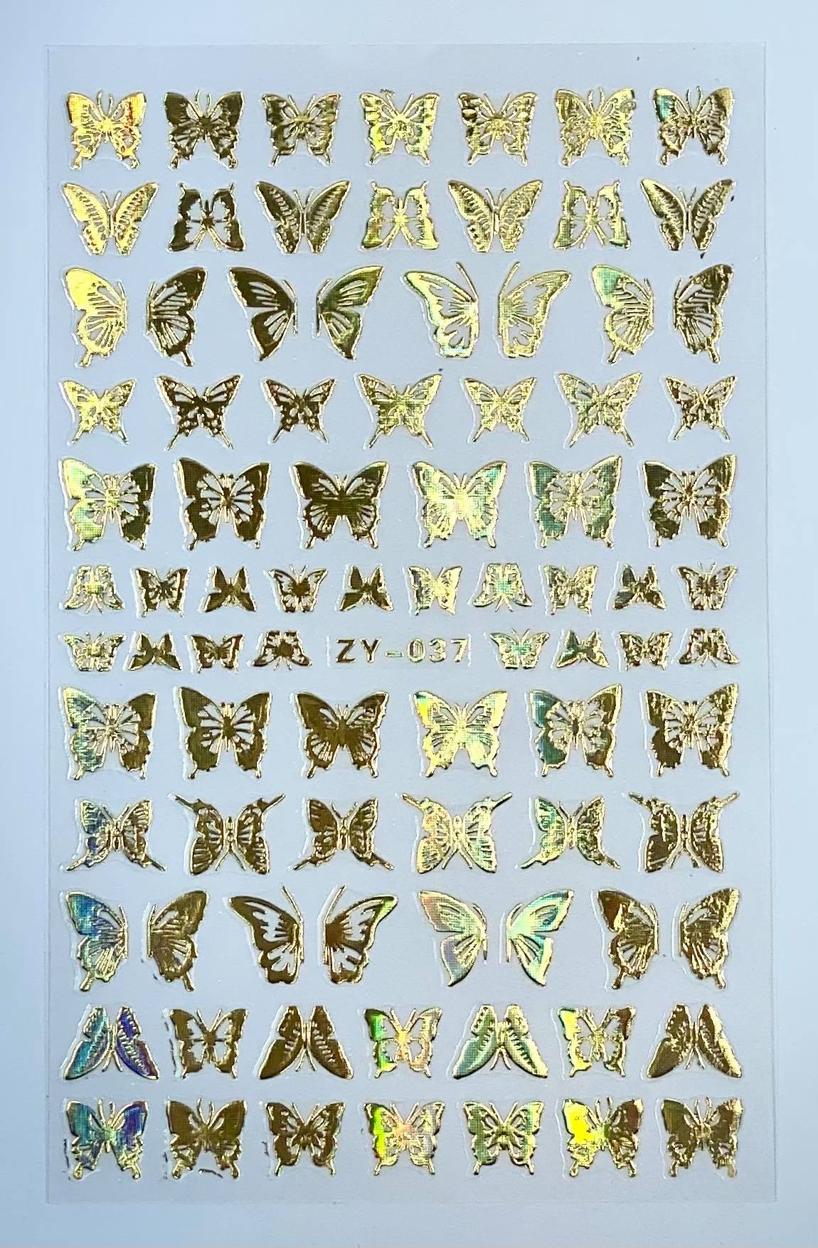 Gold Butterfly Nail Stickers