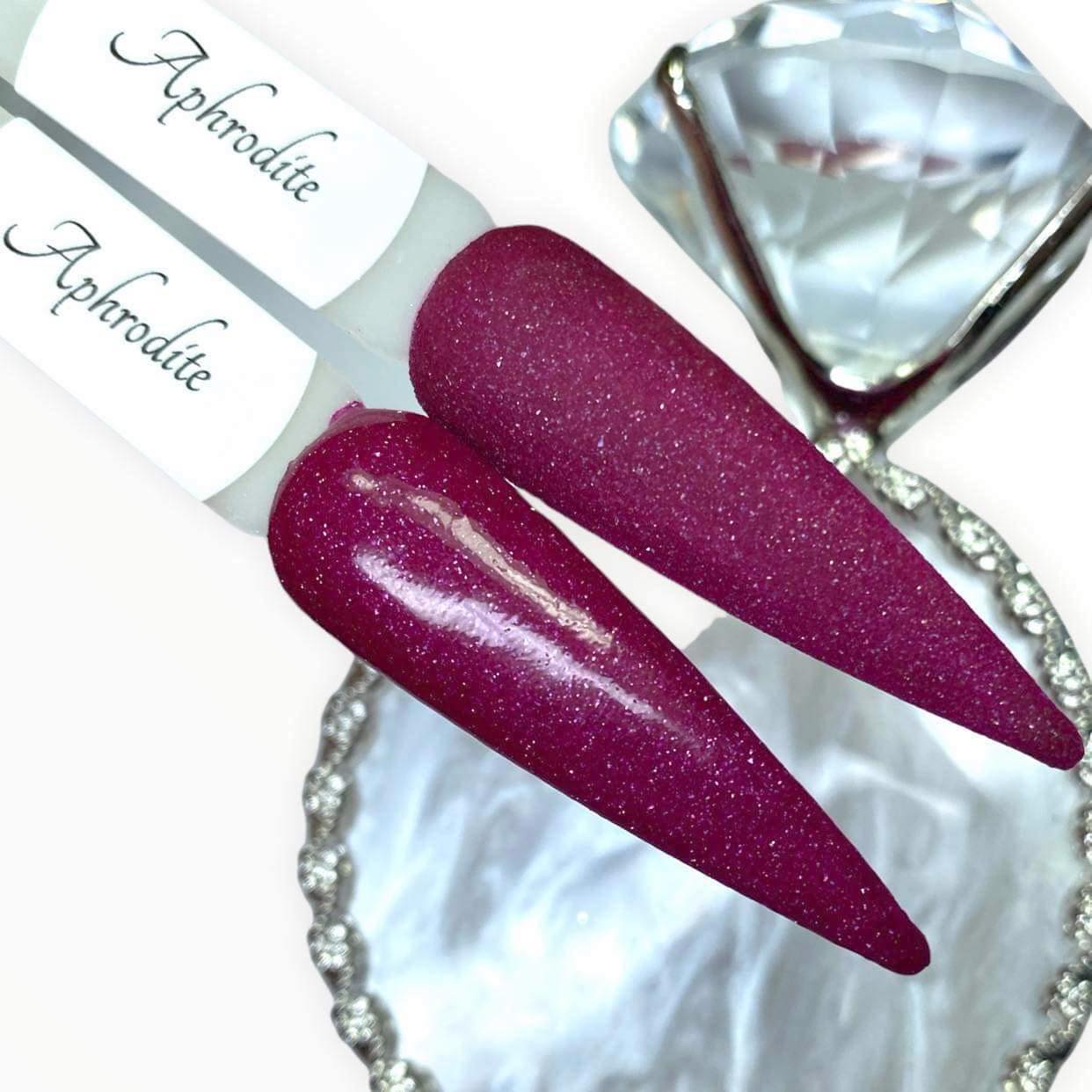 Red shimmer dip powder, acrylic powder