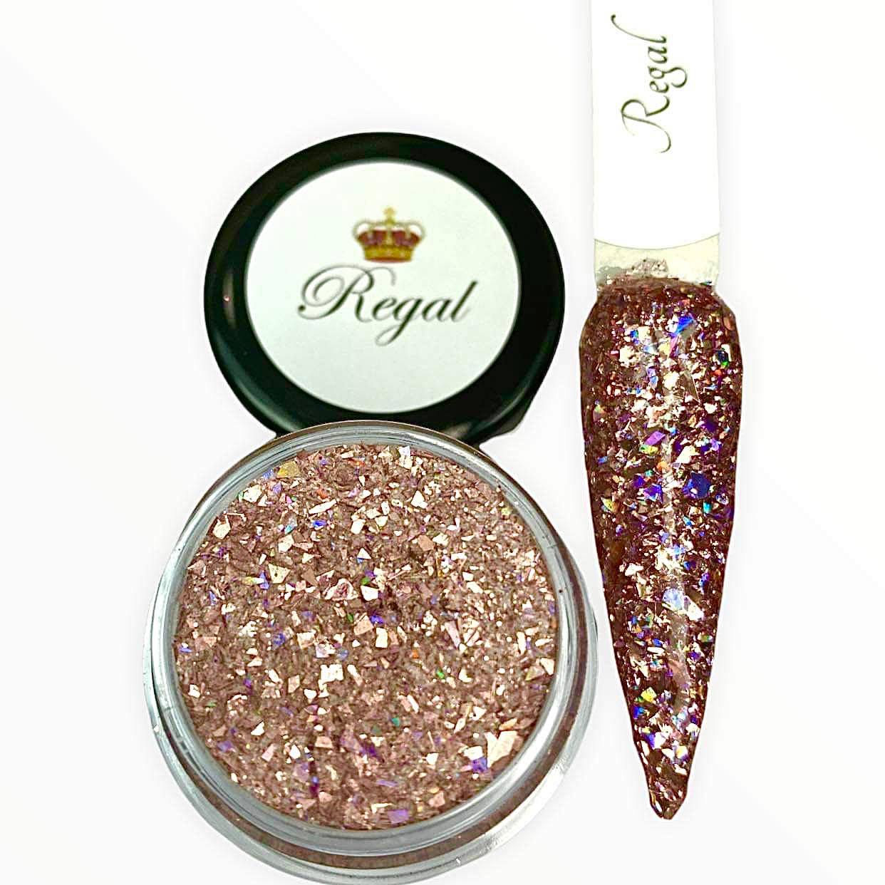 Rose Gold Shards and Glitter Dip Powder