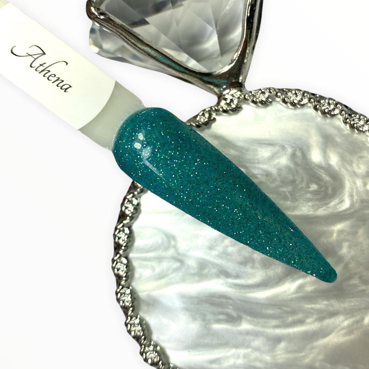 Glitter Teal Dip Powder